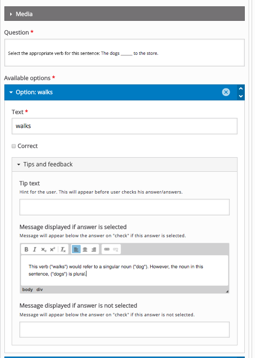 H5P Quiz Formatting