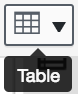 the table icon is a square 3x3 grid in the menu