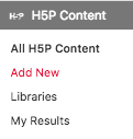 h5p add new sidebar