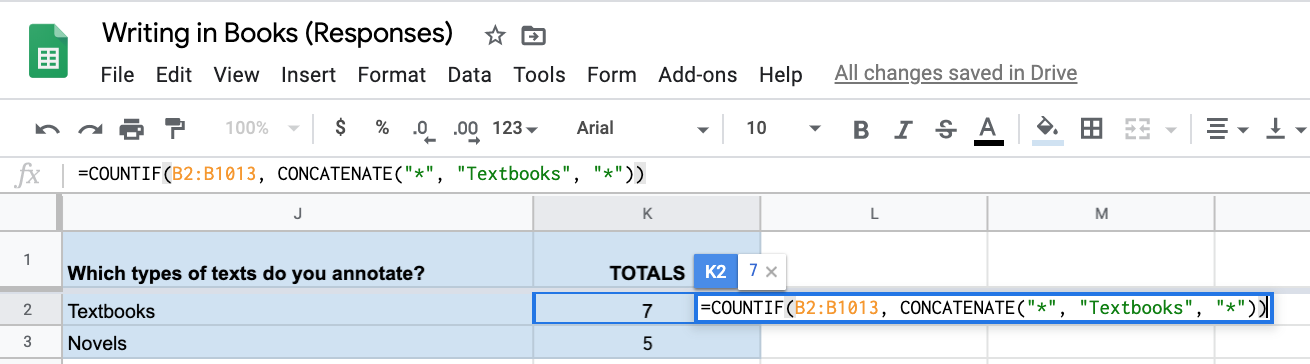 Spreadsheet function display